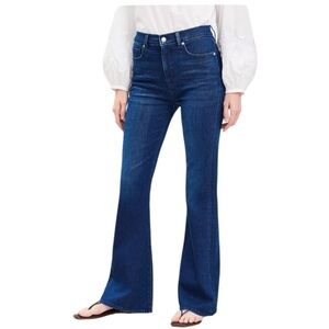 Loft The Slim Flare High Rise Curve Dark Wash Denim Jeans Size 33/16 Petite New